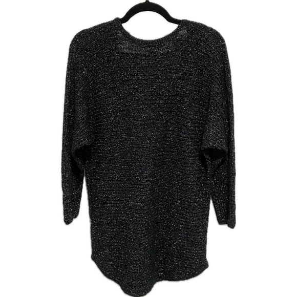 New York & Company Sparkly Black V-Neck Sweater (Large) - Picture 2 of 7